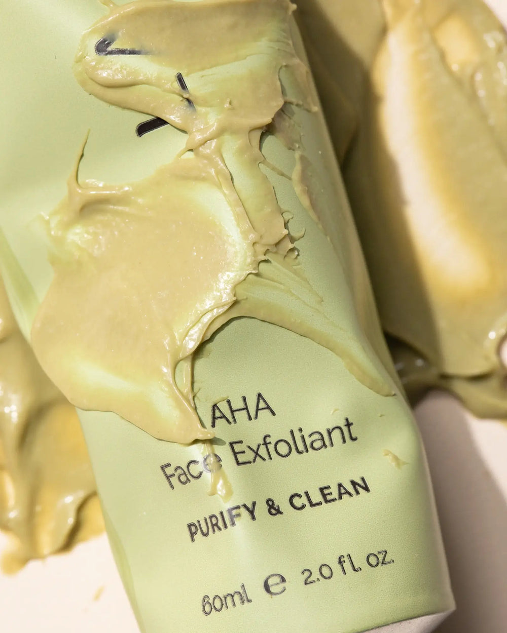 AHA Face Exfoliant by LAMAV — 60ml light green squeeze tube, front view | Gently purifies and clarifies skin