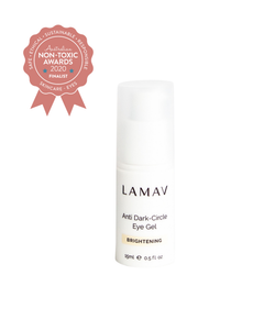 Anti Dark-Circle Eye Gel by LAMAV — 15ml white pump bottle on a plain background | Visibly brightens under eyes