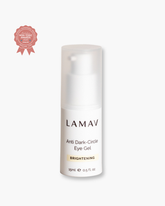 Anti Dark-Circle Eye Gel by LAMAV — 15ml white pump bottle on a plain background | Visibly brightens under eyes