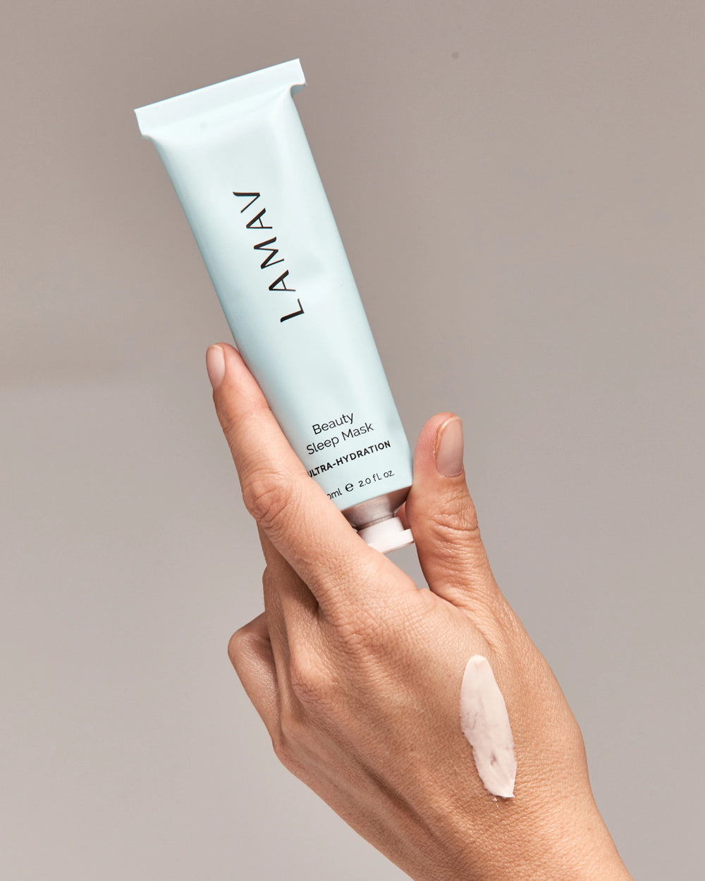Beauty Sleep Mask by LAMAV — blue tube with five organic and vegan beauty awards | overnight ultra-hydration