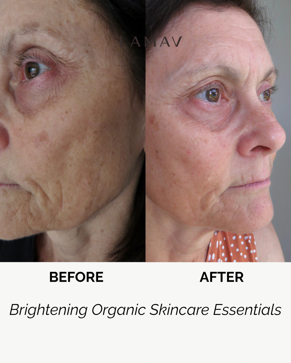 Brightening Organic Skincare Essentials by LAMAV — three brightening skincare products side by side, front view | luminous glow routine