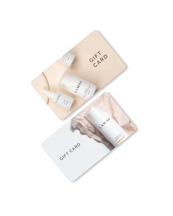 Gift Voucher by LAMAV — two branded gift cards for organic skincare products | the perfect beauty present