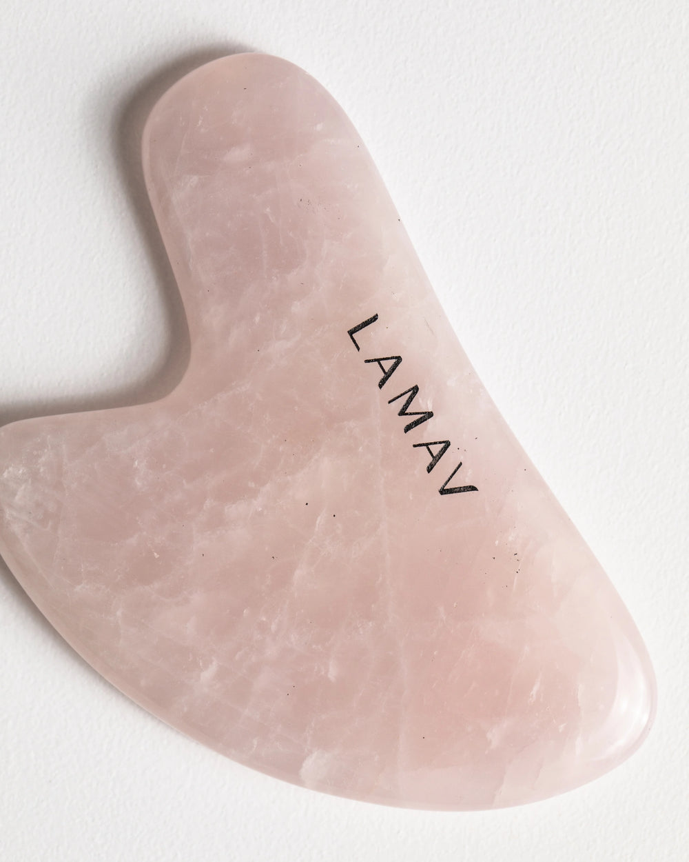 Gua Sha and Roller by LAMAV — rose quartz tools with winner badges | award-winning beauty tools