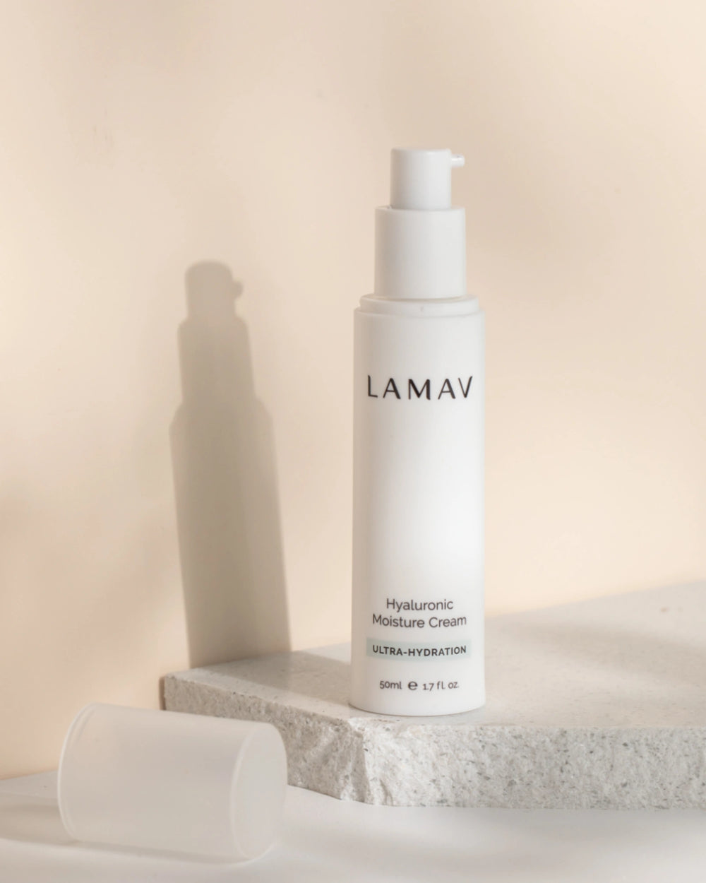 Hyaluronic Hydra-Max Serum by LAMAV — bottle next to 2024 Vegan and Editors Choice awards | Award-winning hydration