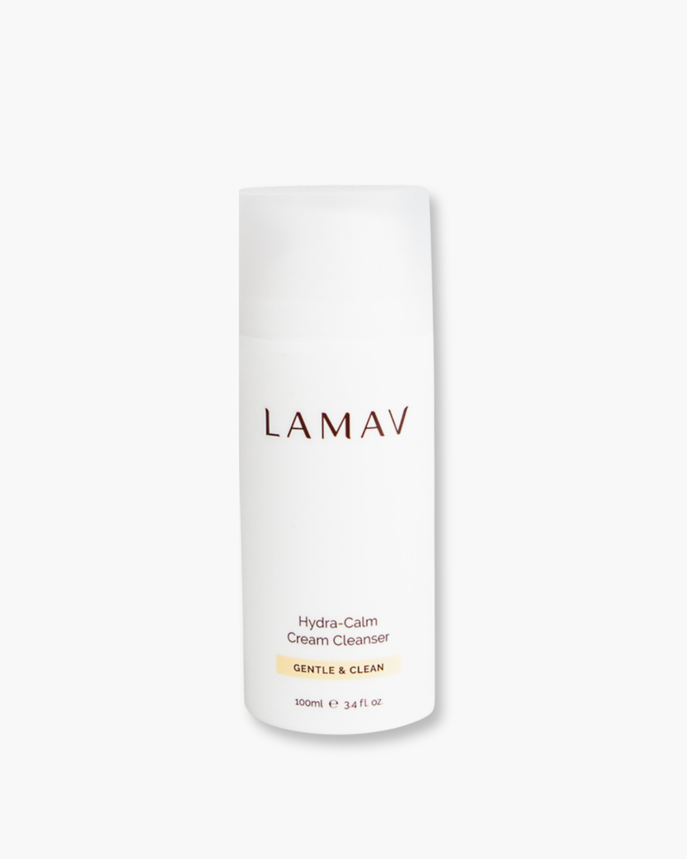 Hydra-Calm Cream Cleanser by LAMAV — 100ml white pump bottles, front view | gentle organic cleansing