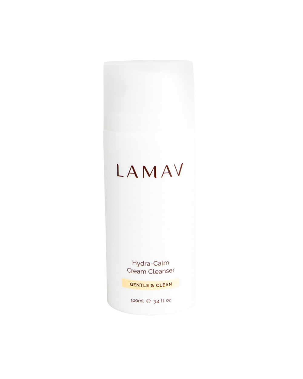 LAMAV Hydra-Calm organic cream cleanser, 100ml white pump bottle