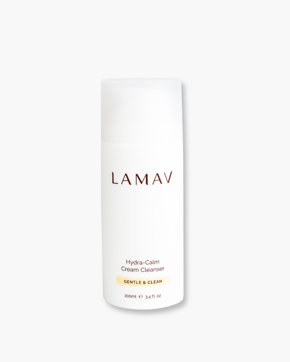 LAMAV Hydra-Calm organic cream cleanser, 100ml white pump bottle