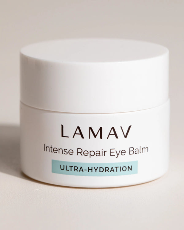 Intense Repair Eye Balm by LAMAV — Closed white jar front view | Daily ultra-hydration for eyes