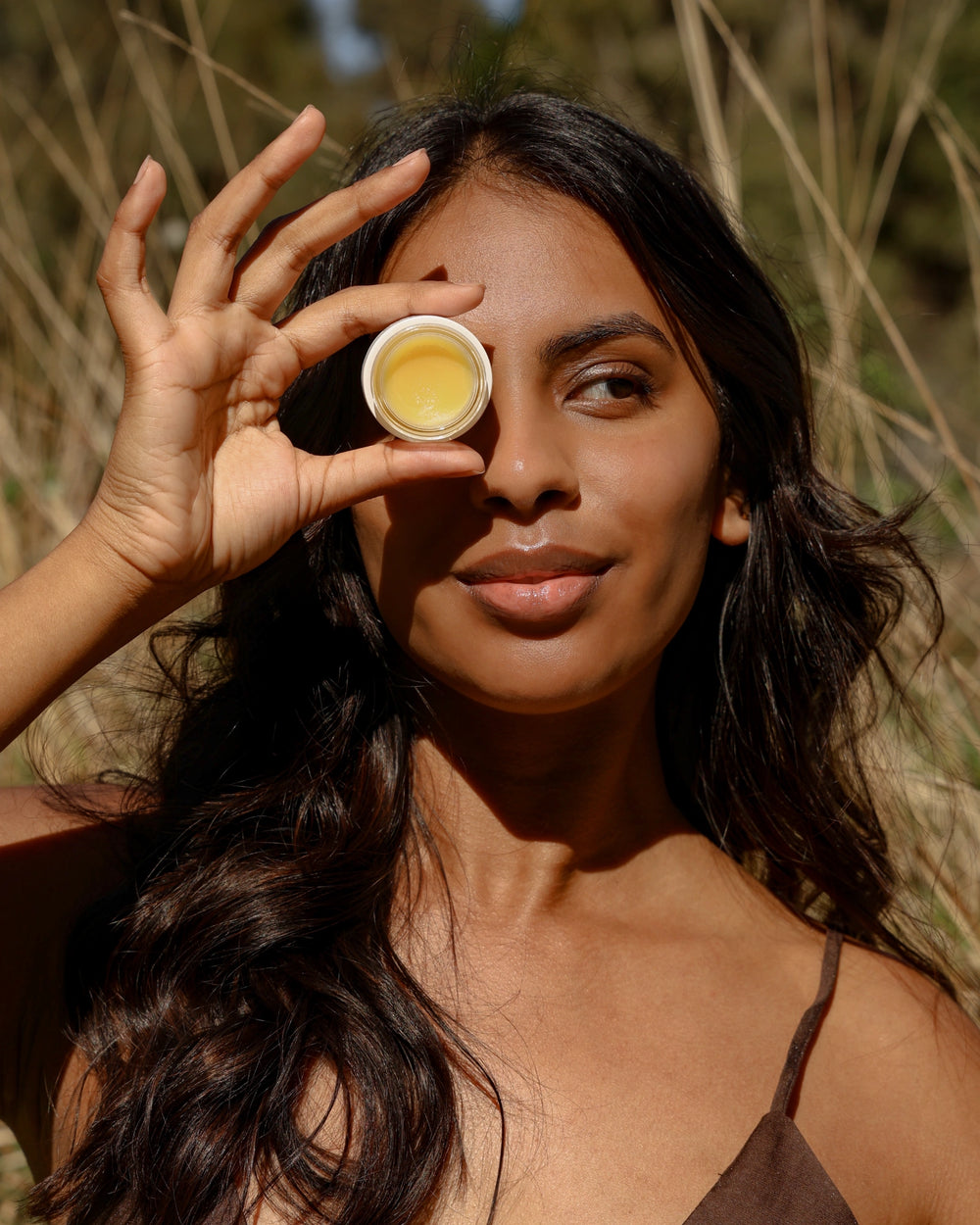 Intense Repair Eye Balm by LAMAV — small white jar with cap, front view | ultra-hydration for delicate under-eye skin