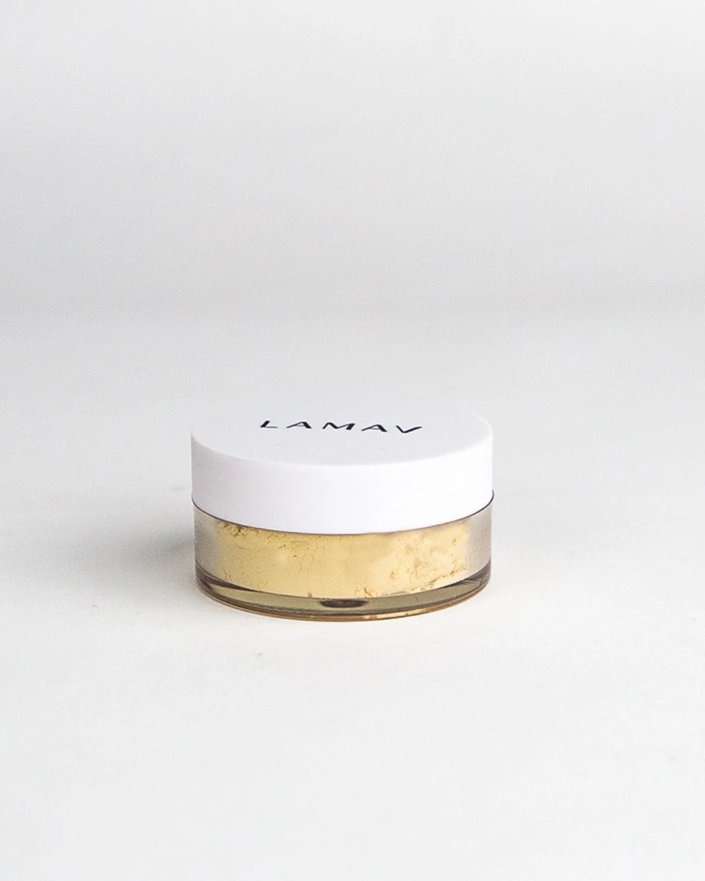 Mattifying Powder by LAMAV — top view of closed jar | controls shine & sets makeup
