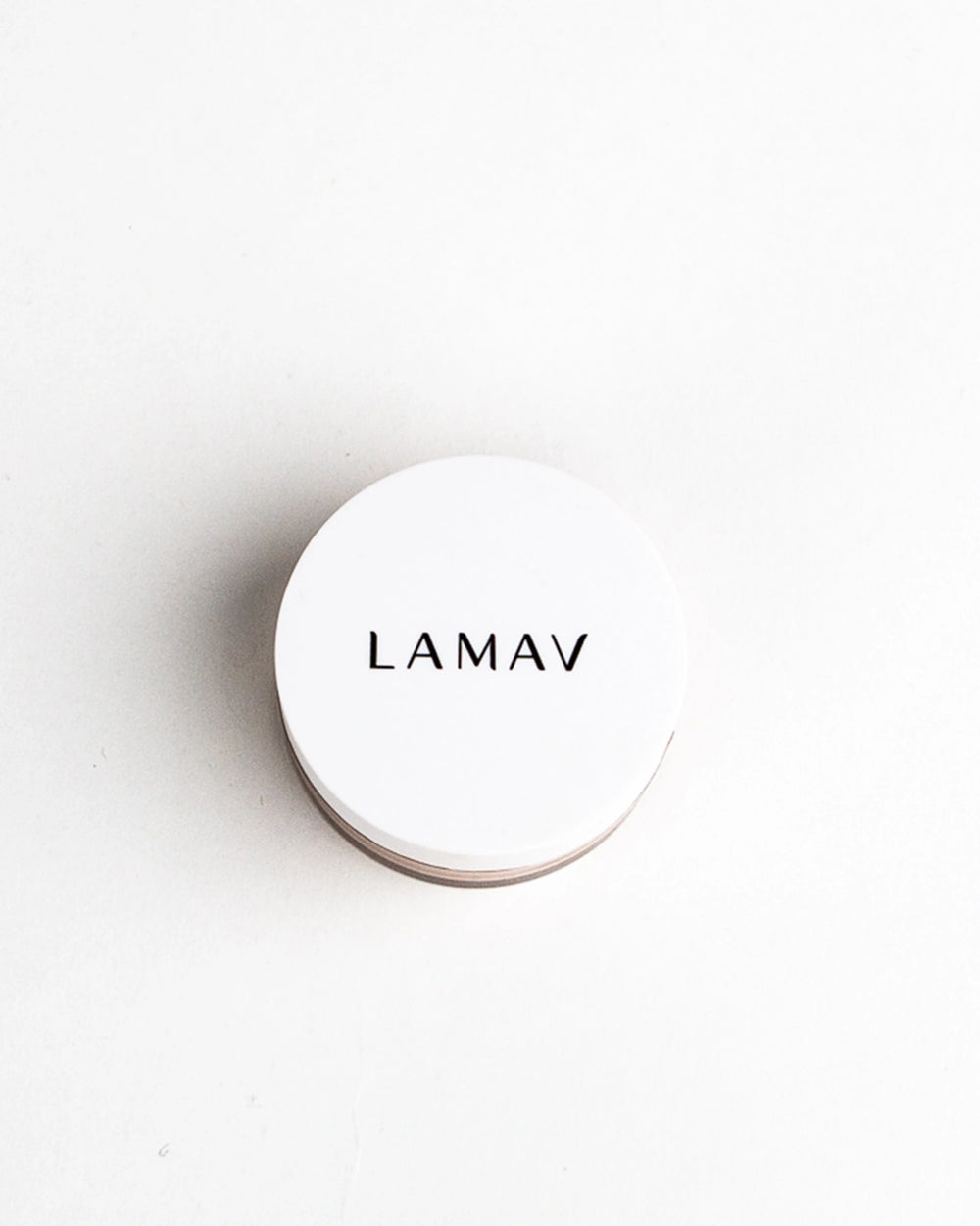 Mattifying Powder by LAMAV — top view of closed jar | controls shine & sets makeup