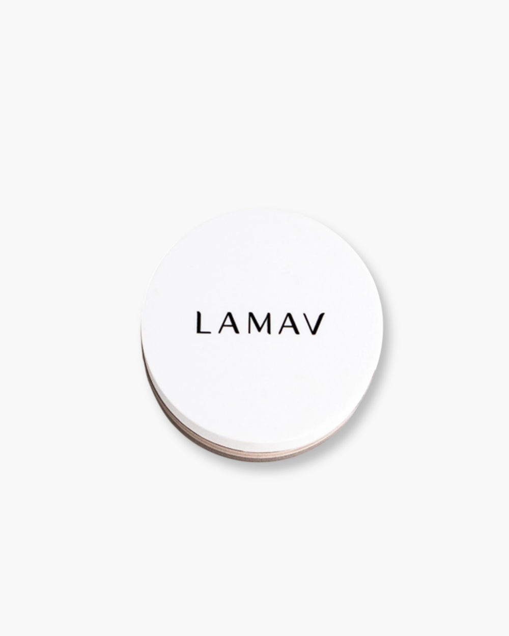 Mattifying Powder by LAMAV — top view of closed jar | controls shine & sets makeup