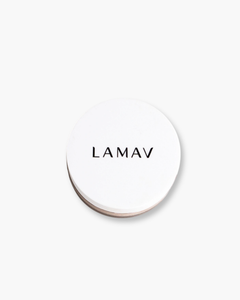 Mattifying Powder by LAMAV — top view of closed jar | controls shine & sets makeup