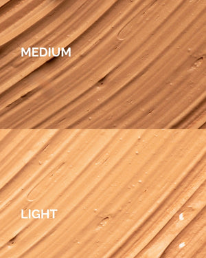 Organic BB Cream by LAMAV — macro shot of Light and Medium shade textures | organic skincare makeup