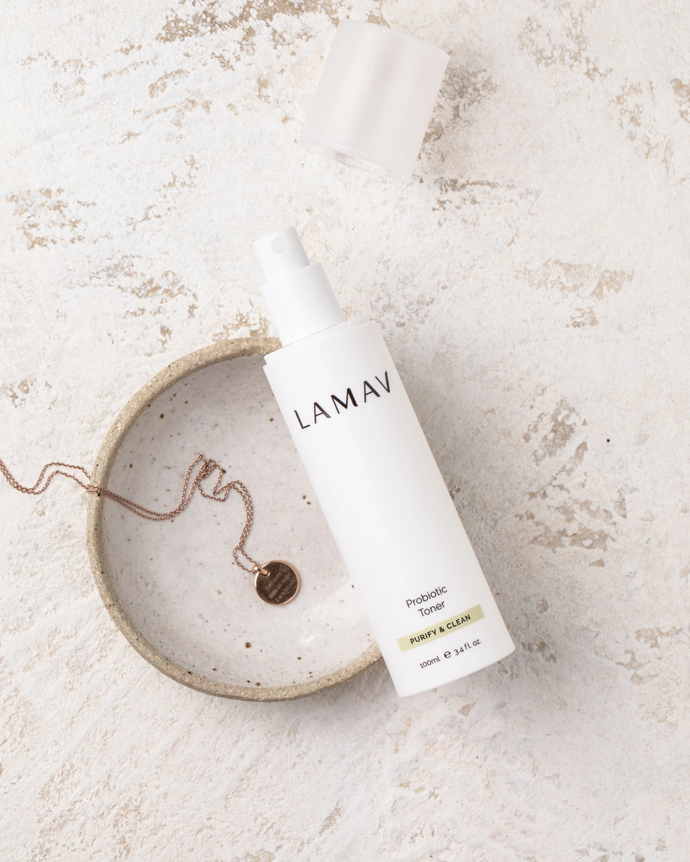 Probiotic Toner by LAMAV — front of bottle with award badge | award-winning clean beauty