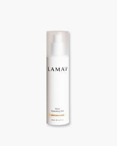 Rose Hydrating Mist by LAMAV — front view of the white bottle | gentle organic skin balance