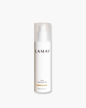 Rose Hydrating Mist by LAMAV — front view of the white bottle | gentle organic skin balance