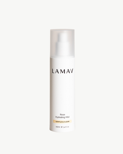 Rose Hydrating Mist by LAMAV — front view of the white bottle | gentle organic skin balance