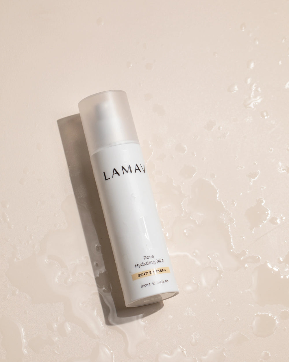 Rose Hydrating Mist by LAMAV — front view of the white bottle | gentle organic skin balance