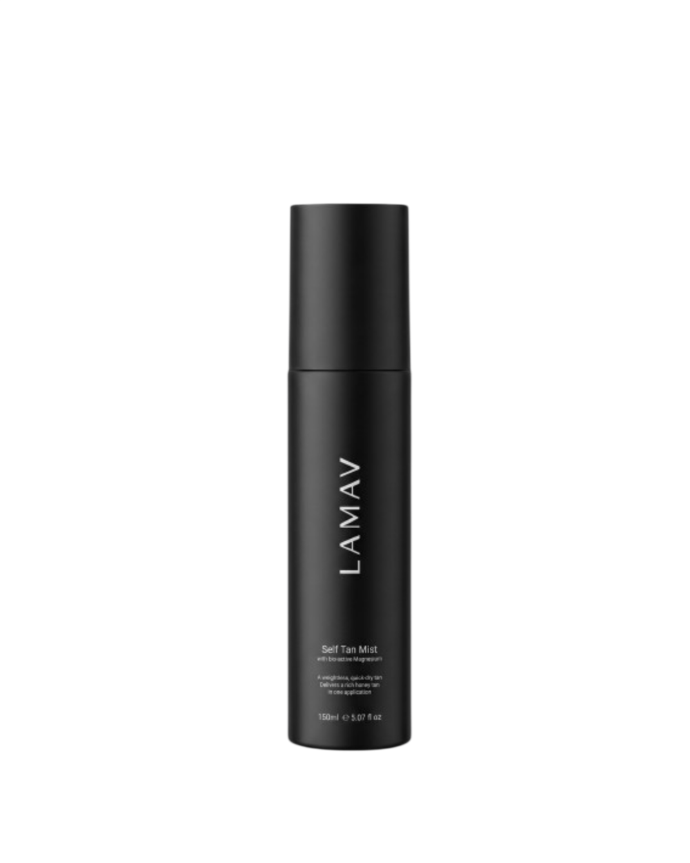 Self Tan Mist by LAMAV — front view of the black spray bottle | weightless streak free tan