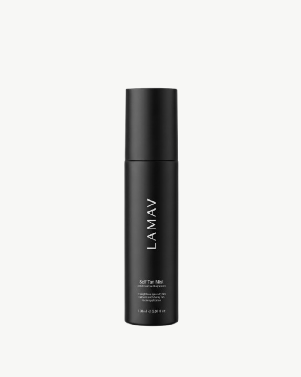 Self Tan Mist by LAMAV — front view of the black spray bottle | weightless streak free tan
