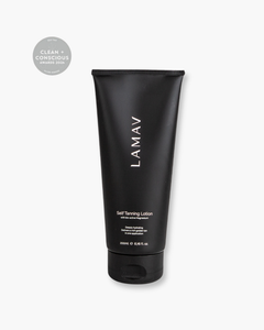 Self Tanning Lotion Medium by LAMAV — tube with 2024 award badge | clean and conscious tanning