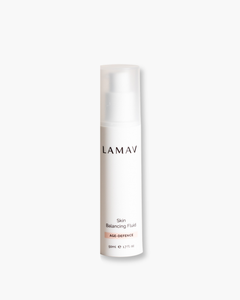 Skin Balancing Fluid by LAMAV — 50ml bottle front studio view | controls shine and refines pores