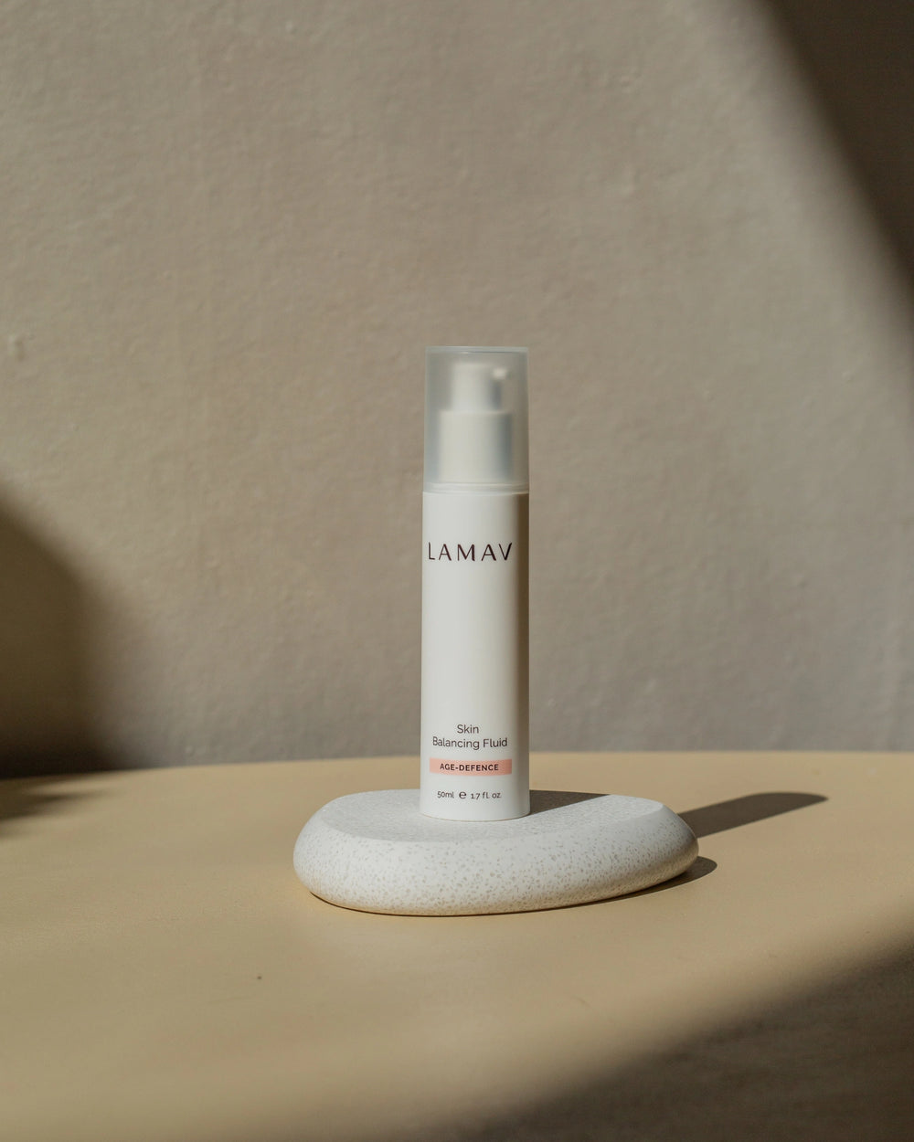Skin Balancing Fluid by LAMAV — 50ml bottle front studio view | controls shine and refines pores