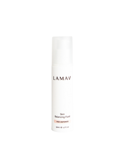 Skin Balancing Fluid by LAMAV — 50ml bottle front studio view | controls shine and refines pores