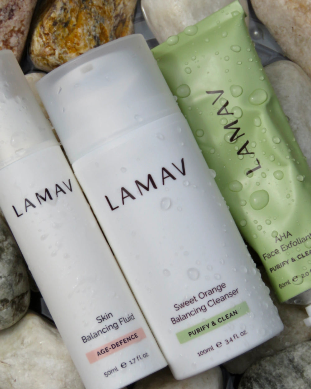 Teen Clear Complexion Kit by LAMAV — three products isolated on a white background | daily clear skin essentials