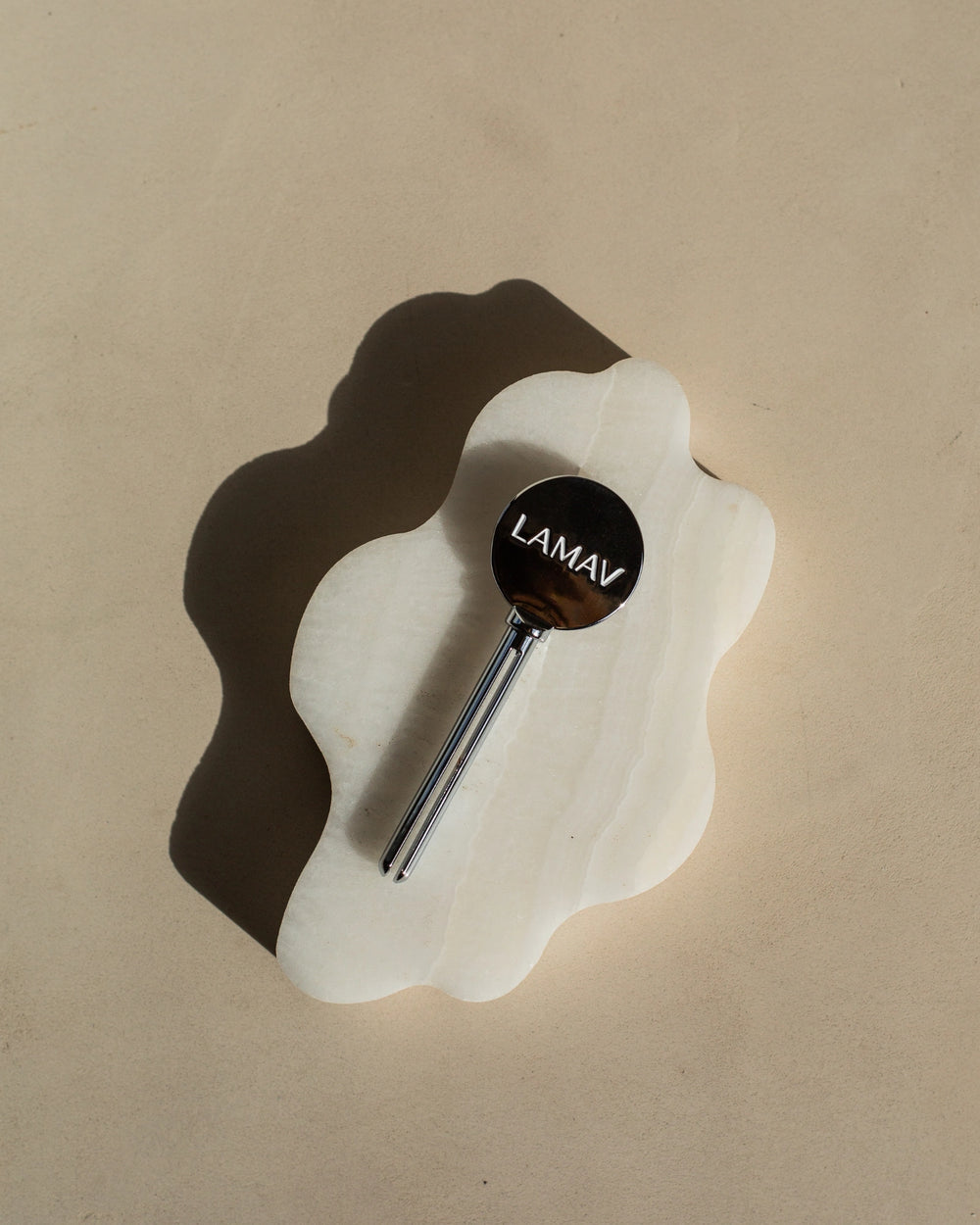 Tube Key by LAMAV — silver key standing upright in frontview | sleek minimalist design