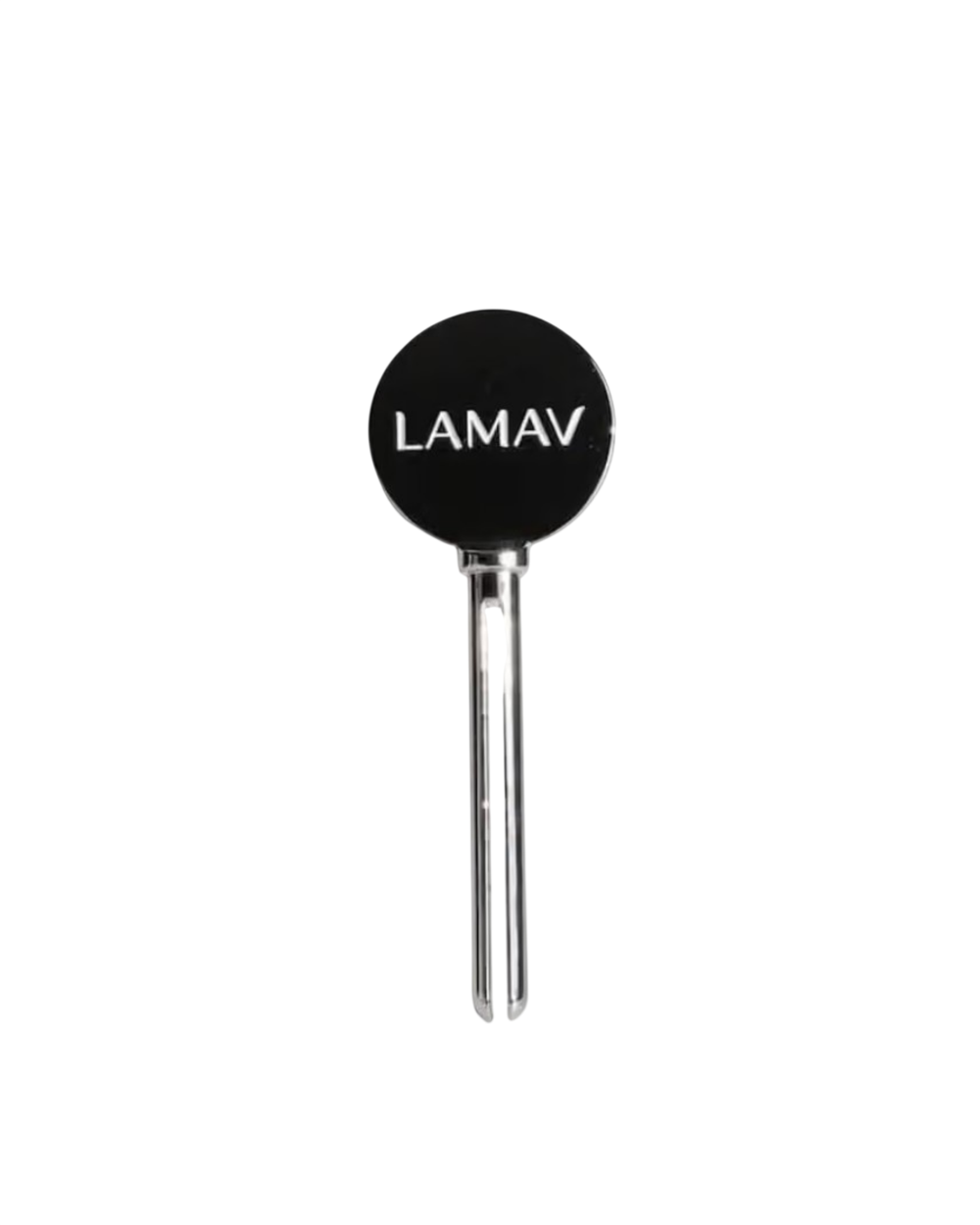 Tube Key by LAMAV — silver key standing upright in frontview | sleek minimalist design