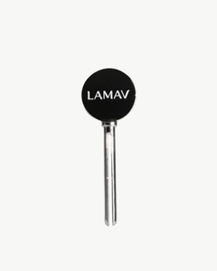 Tube Key by LAMAV — silver key standing upright in frontview | sleek minimalist design