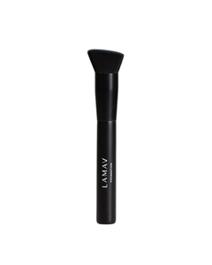 Vegan Foundation Brush by LAMAV — black brush standing upright on white background | cruelty-free makeup tool