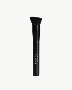 Vegan Foundation Brush by LAMAV — black brush standing upright on white background | cruelty-free makeup tool