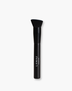 Vegan Foundation Brush by LAMAV — black brush standing upright on white background | cruelty-free makeup tool