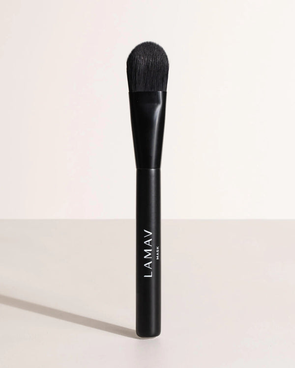 Vegan Mask Brush by LAMAV — black brush standing vertically | soft vegan bristles for sensitive skin