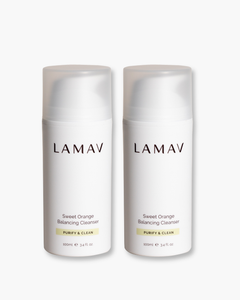 Organic sweet orange cleanser duo from LAMAV organic skincare