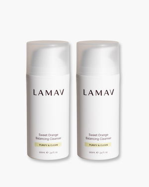 Organic sweet orange cleanser duo from LAMAV organic skincare