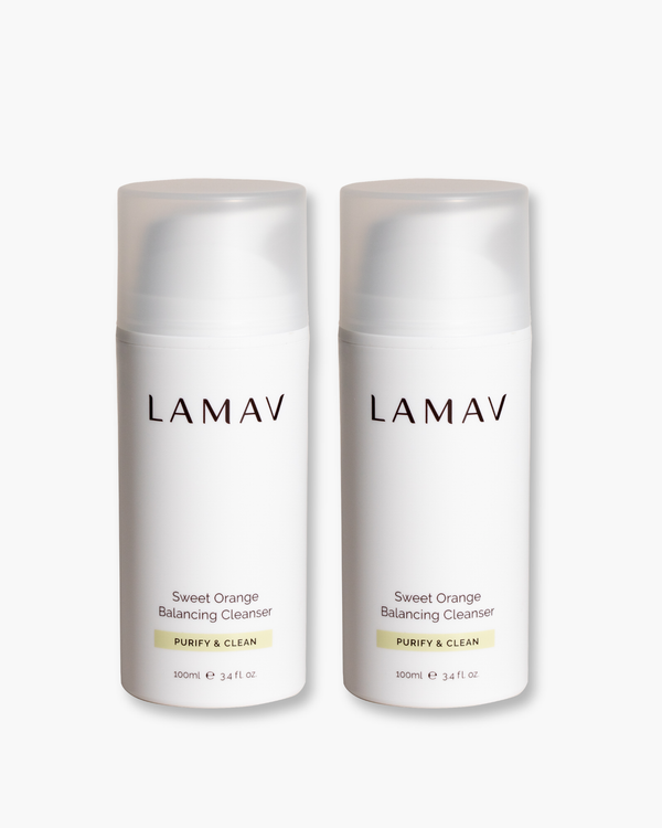 Organic sweet orange cleanser duo from LAMAV organic skincare