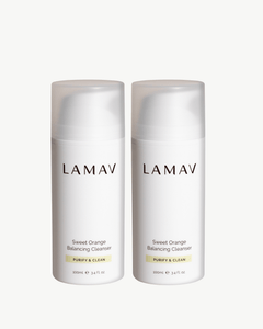 Organic sweet orange cleanser duo from LAMAV organic skincare